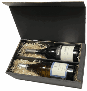 geschenkdoos karton voor 2 flessen open